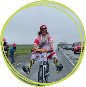 Betty Stogs taking part in Ride for Precious Lives